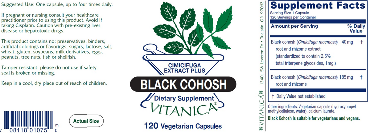 Black Cohosh 120 Vegetarian Capsules