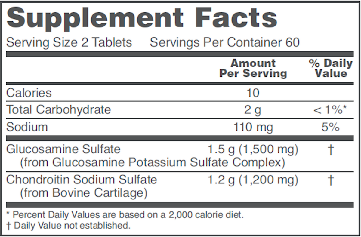 Glucosamine &amp; Chondroitin Ex Str 120 tabs -Special Order