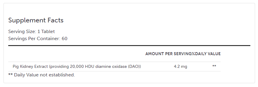 HistDAO 60 Tablets - NOTE DOSAGE CHANGE