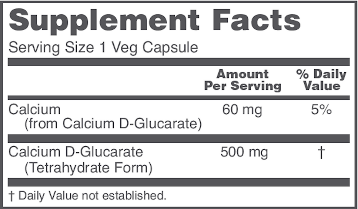Calcium D-Glucarate 500 mg 90 vegcaps
