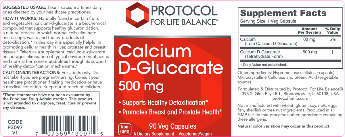 Calcium D-Glucarate 500 mg 90 vegcaps