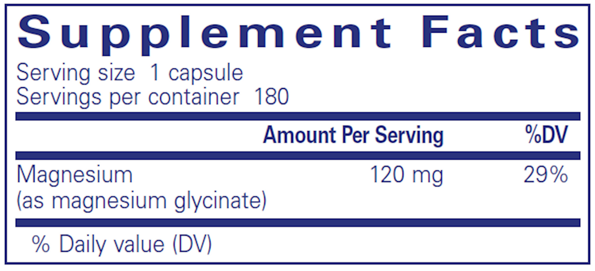 Magnesium (glycinate) 120 mg 180 vcaps