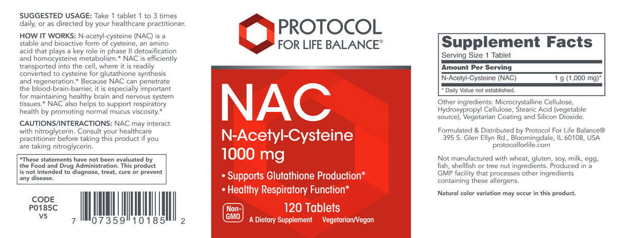 NAC 1,000 mg 120 tabs