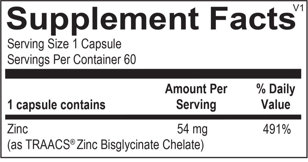 Reacted Zinc 60 caps CA (Alternative to Zinc Citrate by Pure Encapsulations)